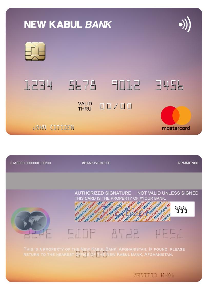 Afghanistan New Kabul Bank mastercard